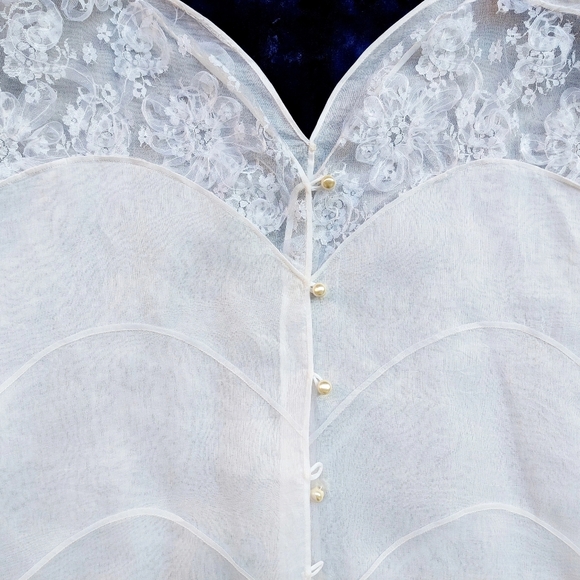 Blouse Women White Cotton Size S - Picture 8 of 13